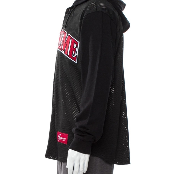 Supreme hooded long sleeve baseball jersey - Picture 2 of 3